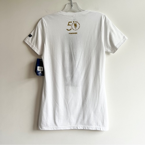 New Balance white black graphic Finisher NYC marathon cotton t shirt - Picture 5 of 7